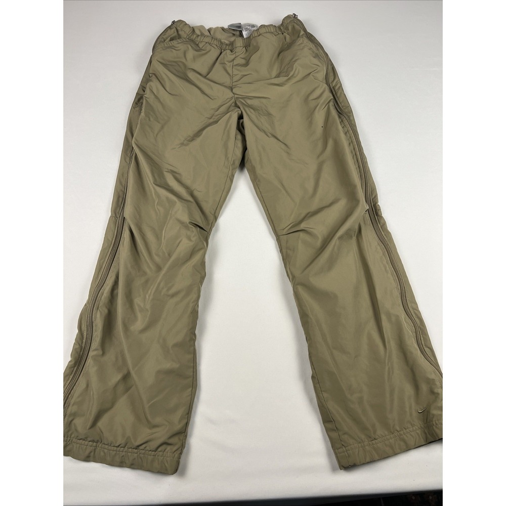 Nike Pants Brown Lined Windbreaker Full Zip Away Run VTG Y2K Womens Small
